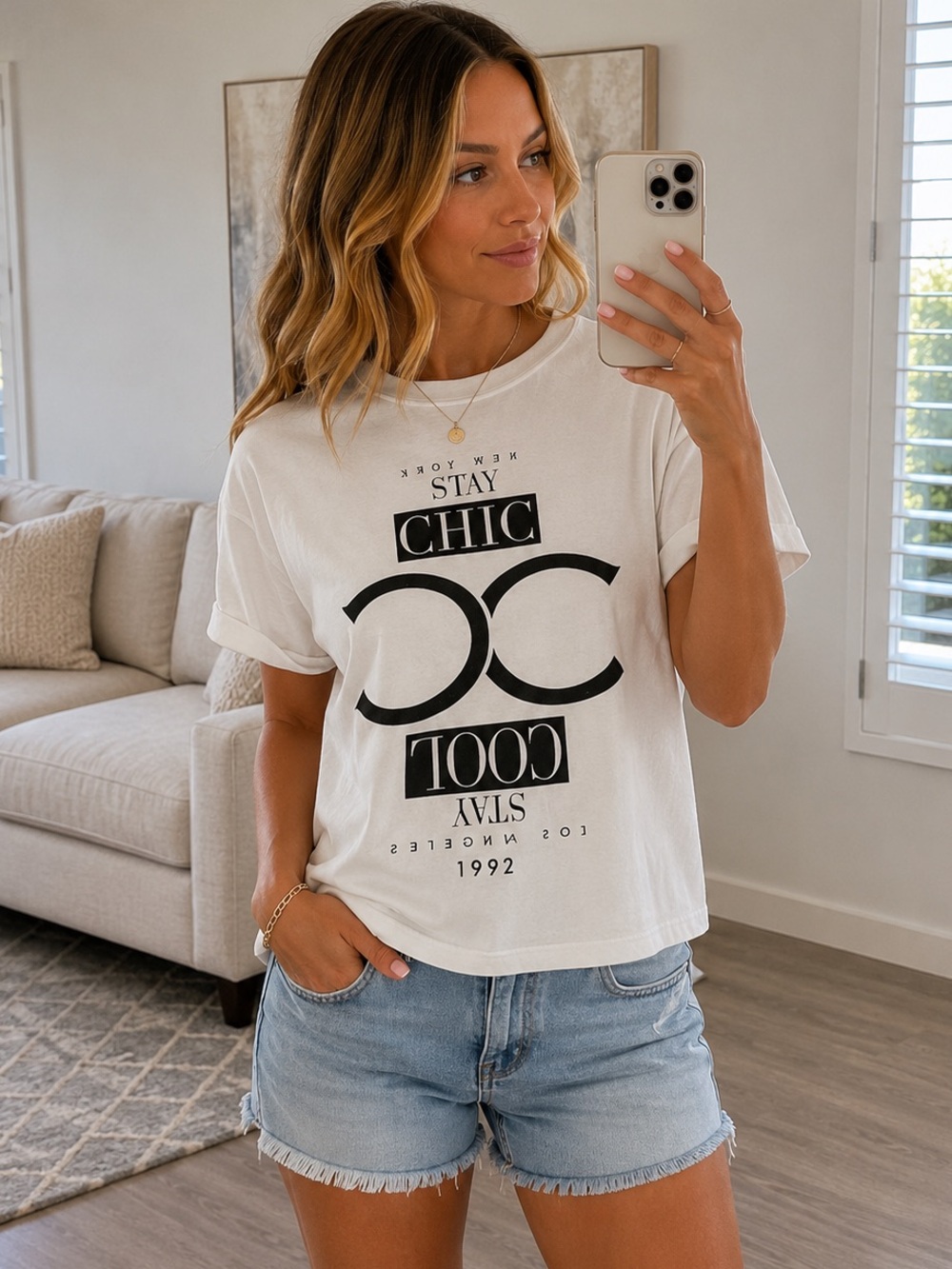 Forever 21 White Graphic Tee with Black Print